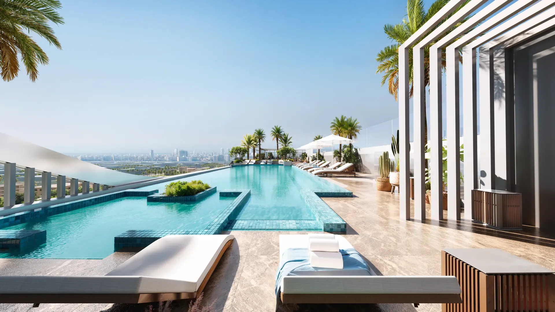 Infinity pool overlooking the skyline