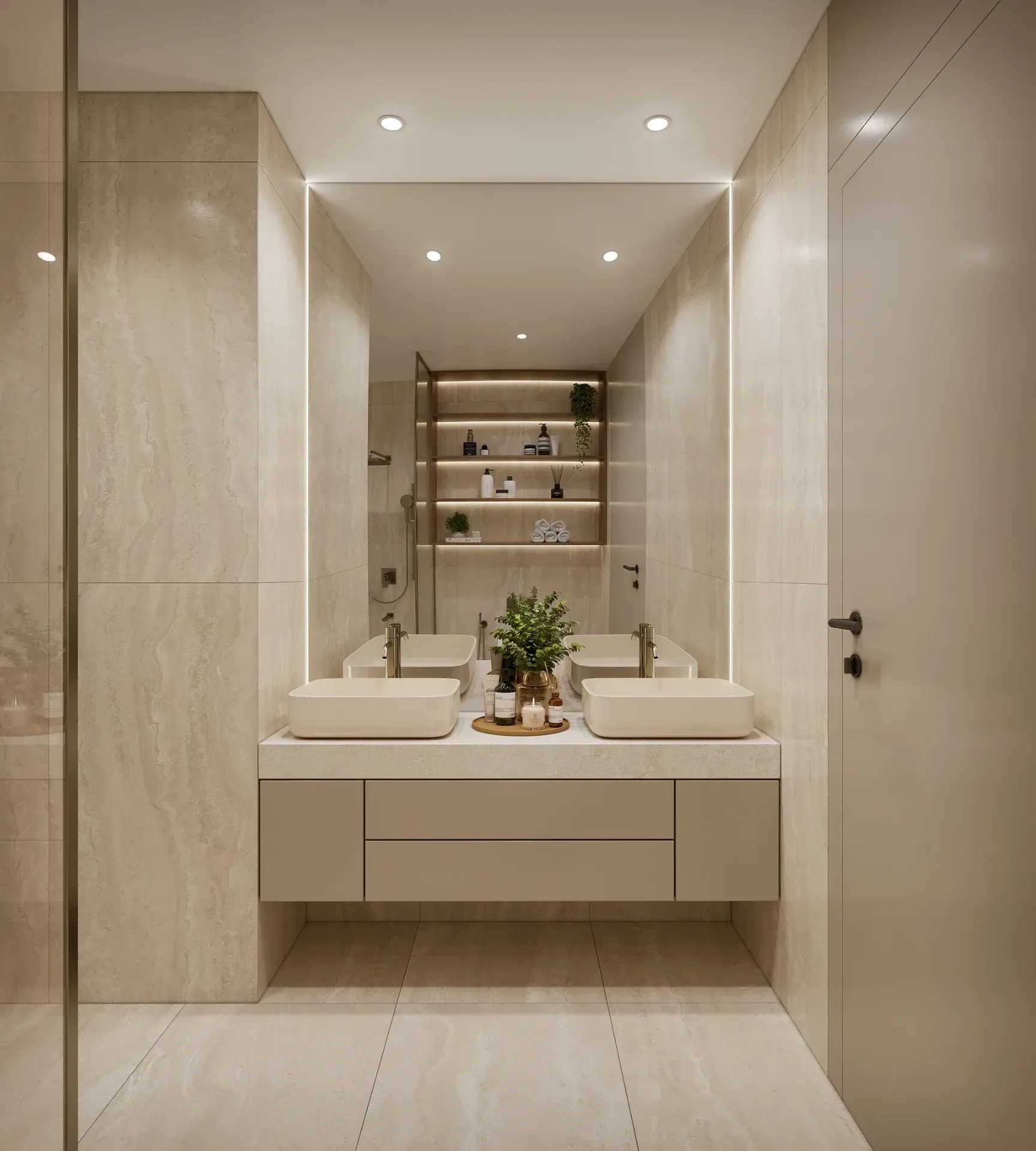 Bathroom with double vanity