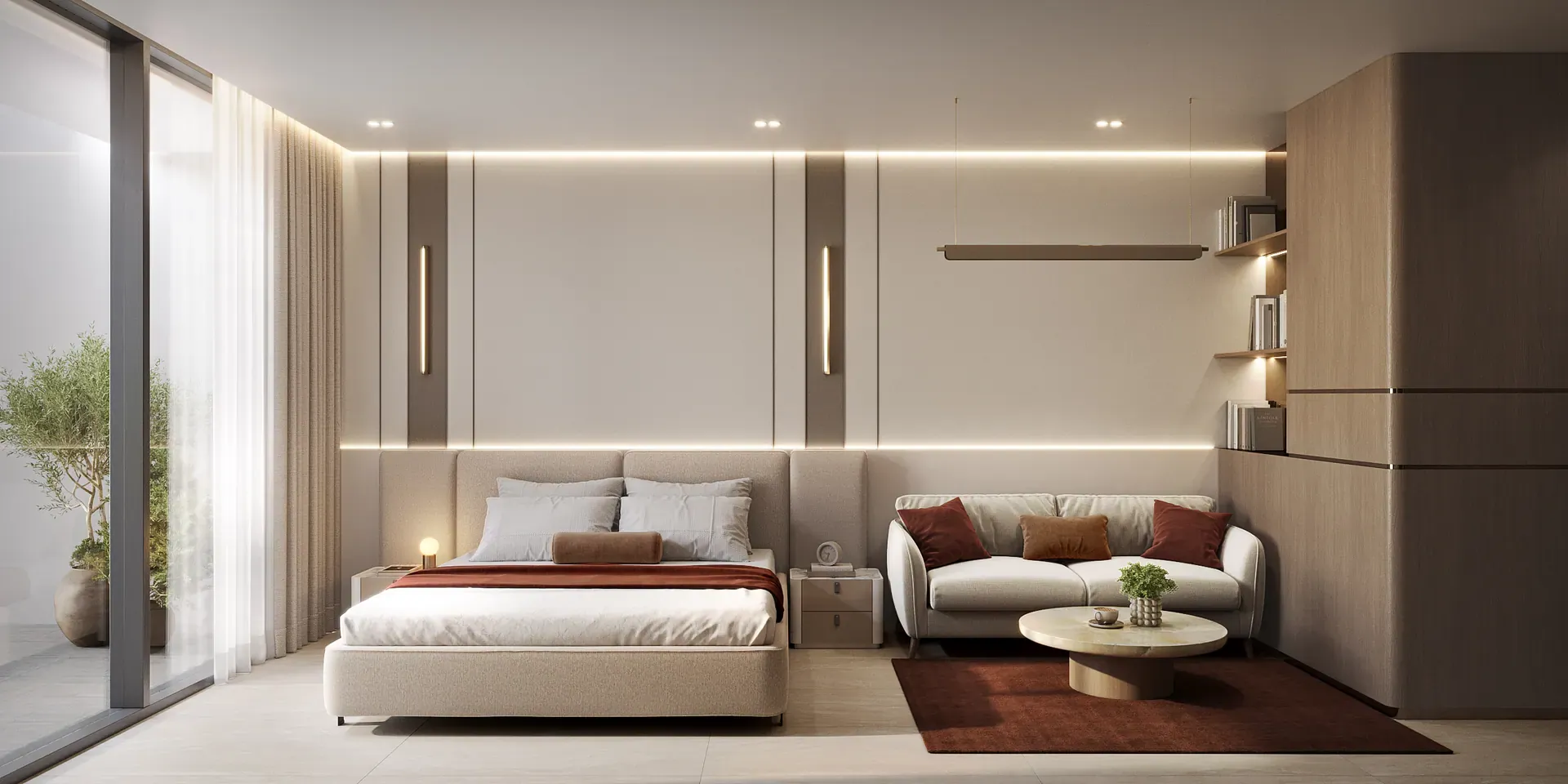 Master bedroom with open city view